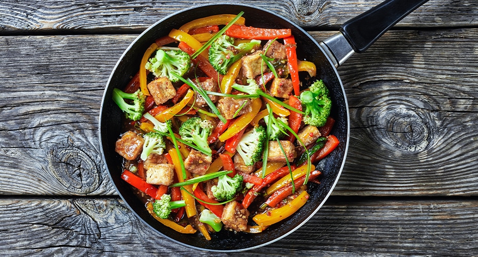 salteado de vegetales con tofu